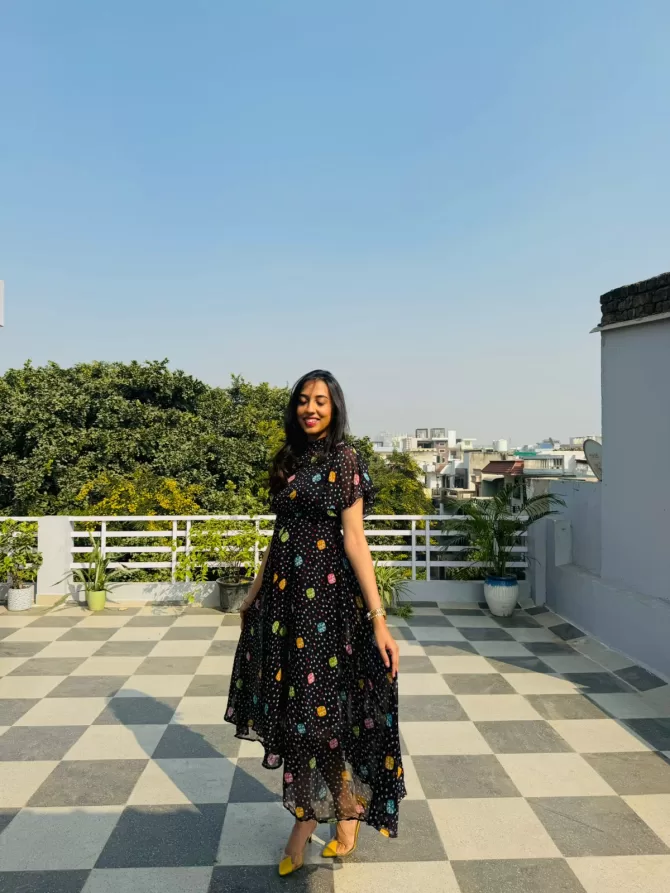 Twirl in Gems Dress- Black