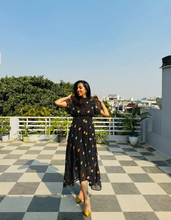 Twirl in Gems Dress- Black