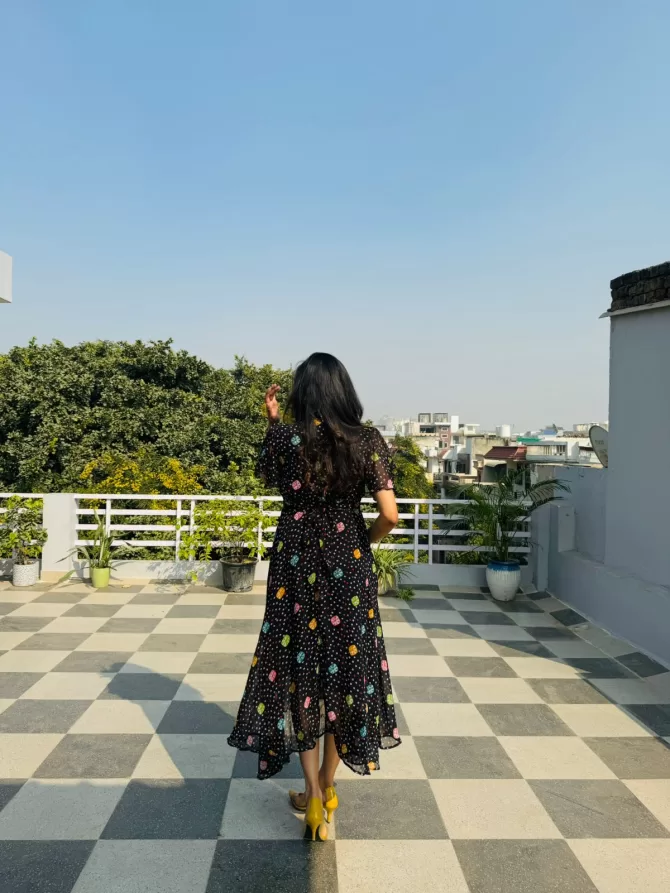 Twirl in Gems Dress- Black