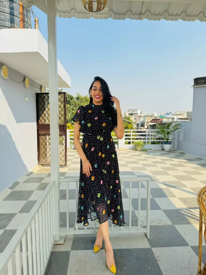 Twirl in Gems Dress- Black