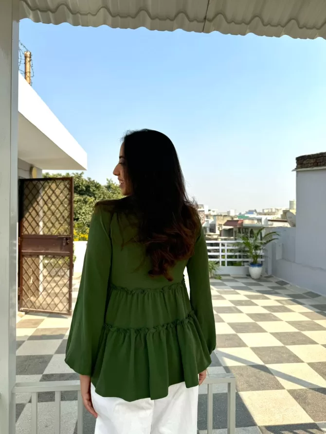 Delight Tiered Top - Green