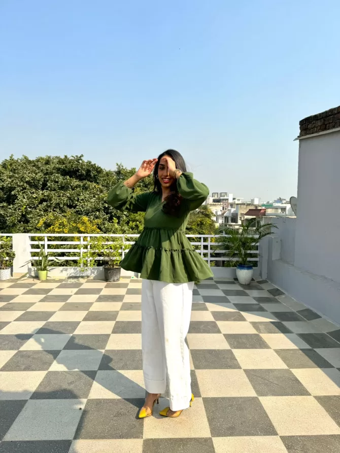 Delight Tiered Top - Green
