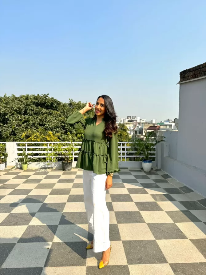 Delight Tiered Top - Green