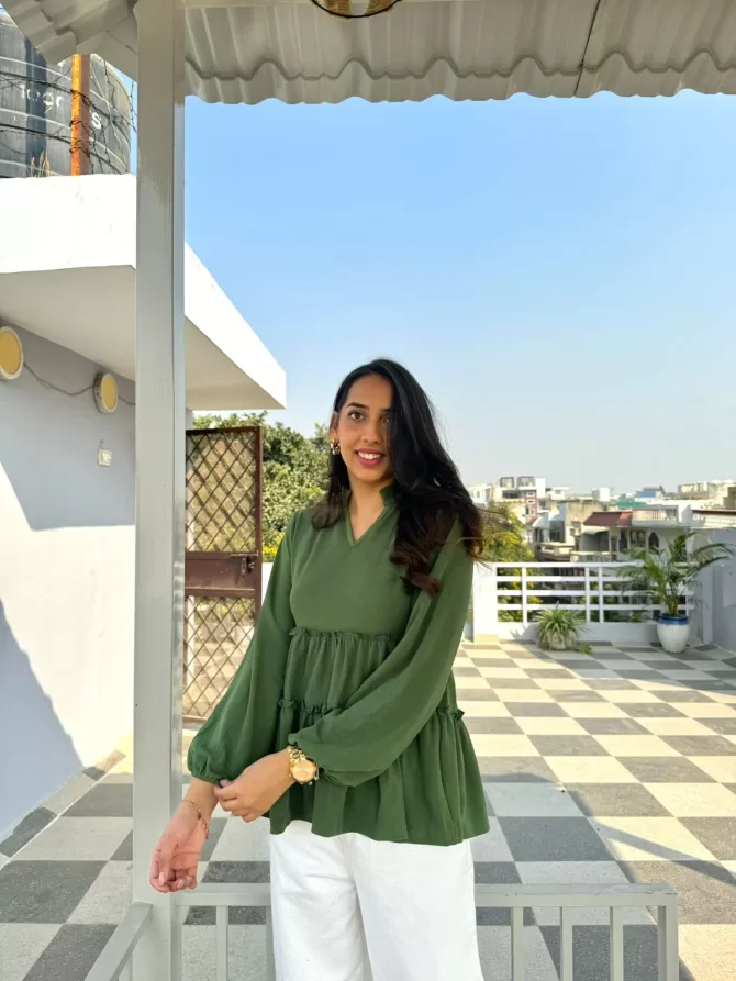 Delight Tiered Top - Green