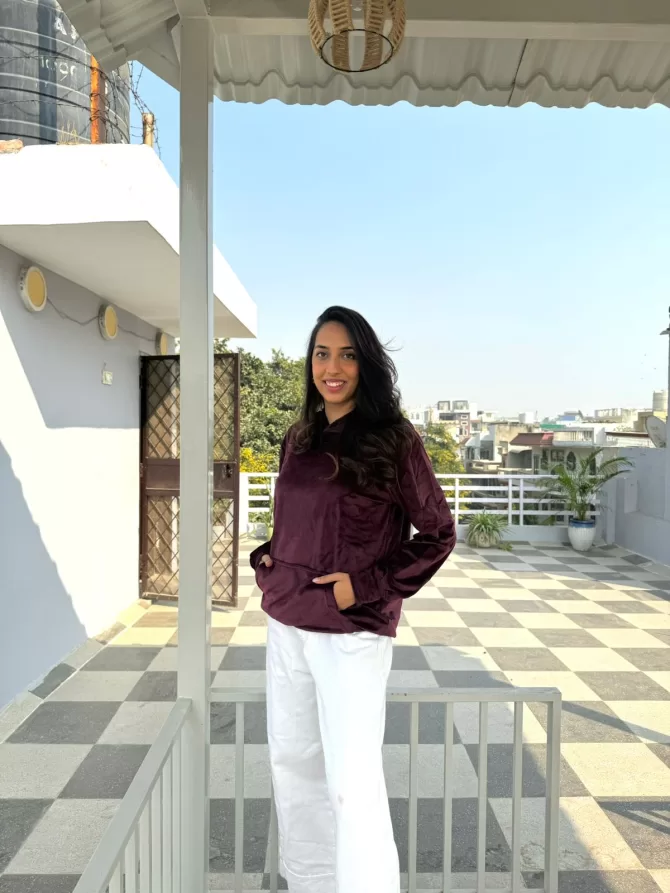 Rich Velvet Hoodie - Wine