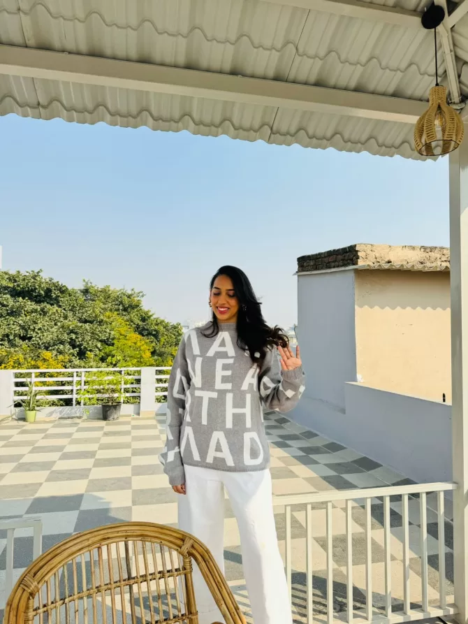 ABCD Sweater (Free Size) - Grey