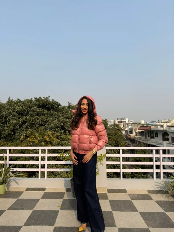 Pink Puffer Jacket with Hood
