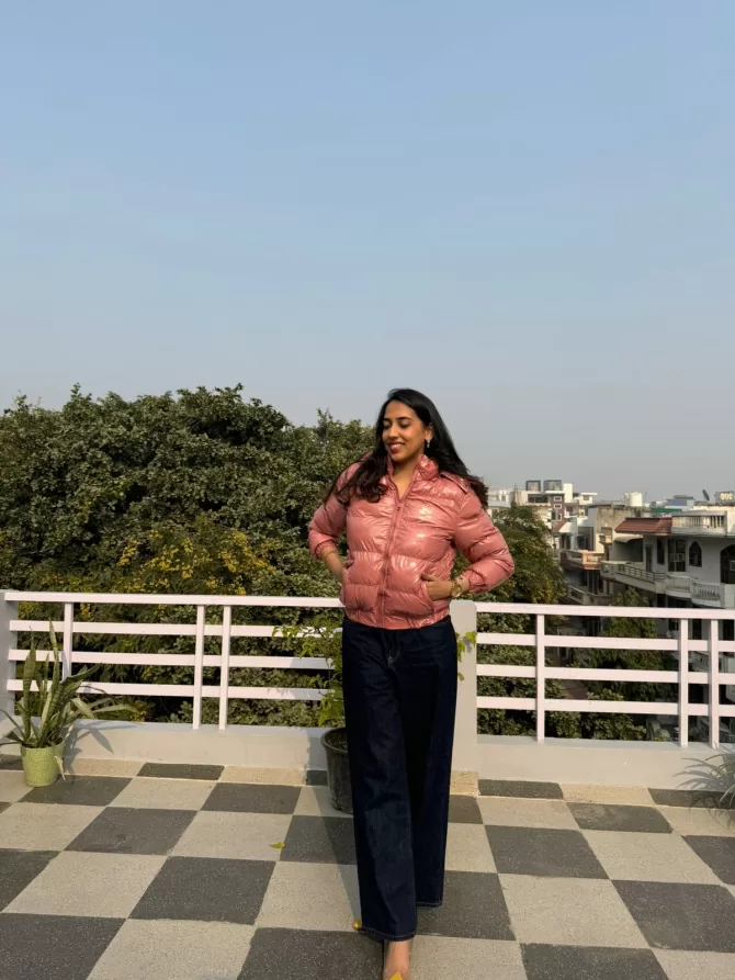 Pink Puffer Jacket with Hood