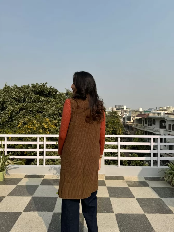 Brown Woollen Shrug (Free Size)