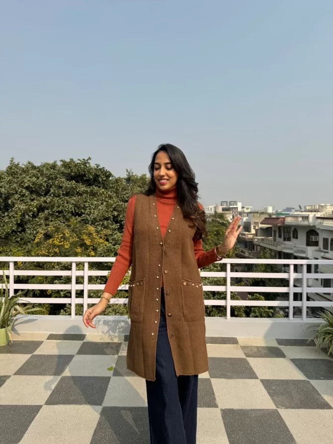 Brown Woollen Shrug (Free Size)
