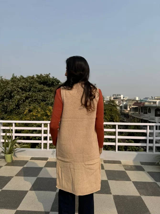Cream Woollen Shrug (Free Size)