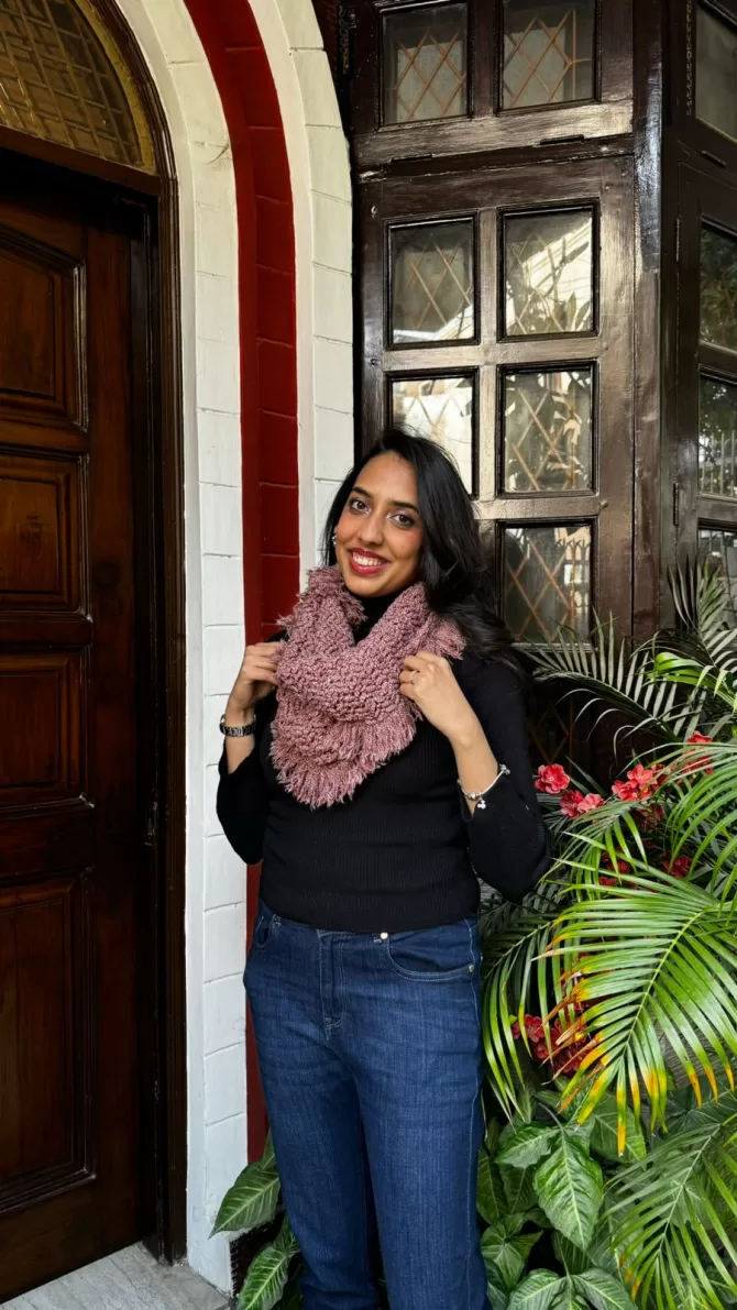Fancy Woollen Scarf Free Size - Red