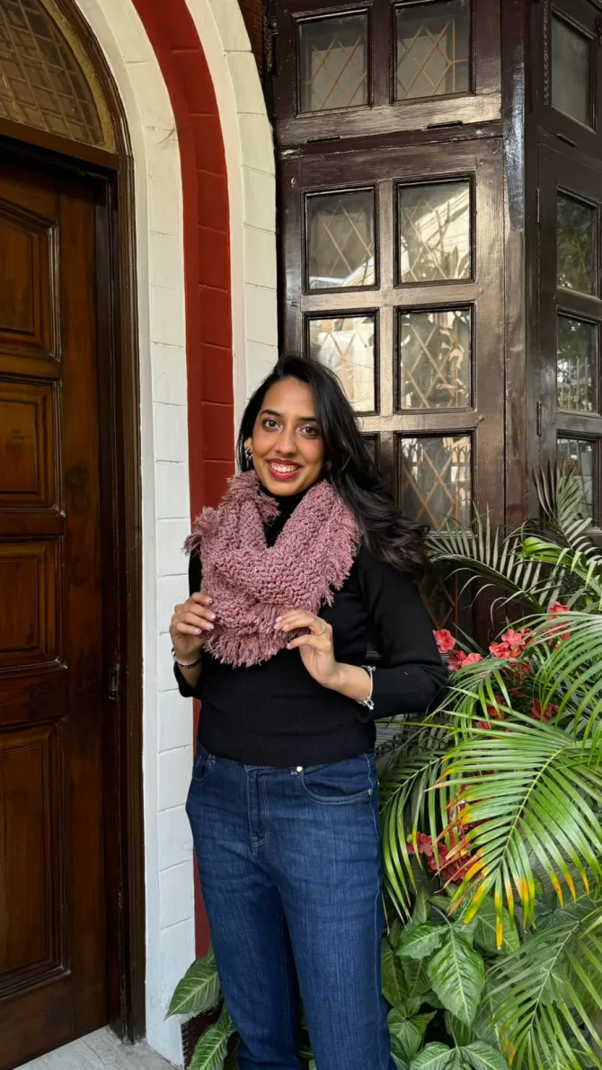 Fancy Woollen Scarf Free Size - Red