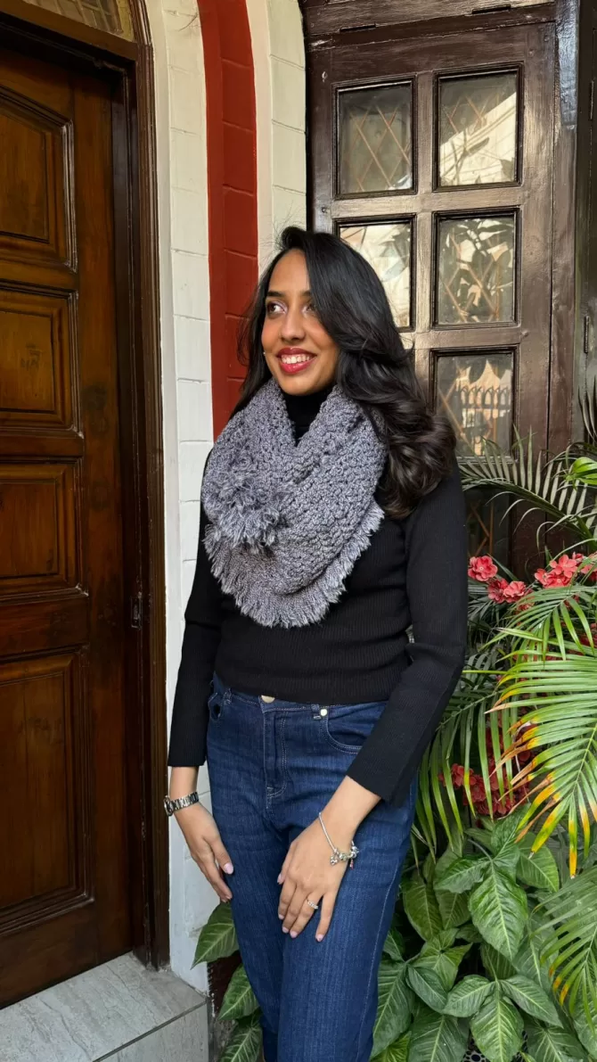 Fancy Woollen Scarf Free Size - Blue