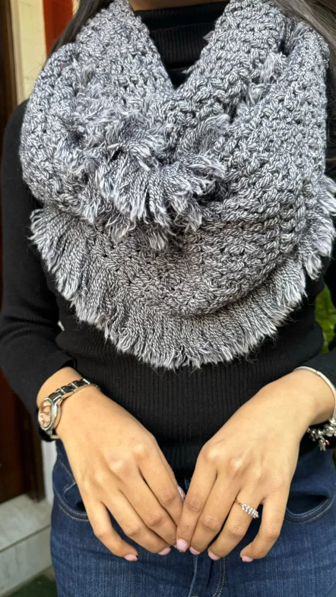 Fancy Woollen Scarf Free Size - Blue