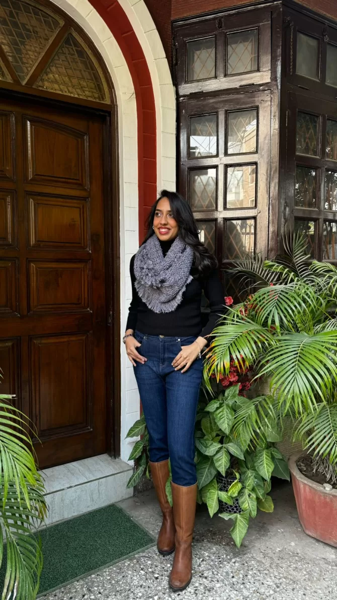 Fancy Woollen Scarf Free Size - Blue