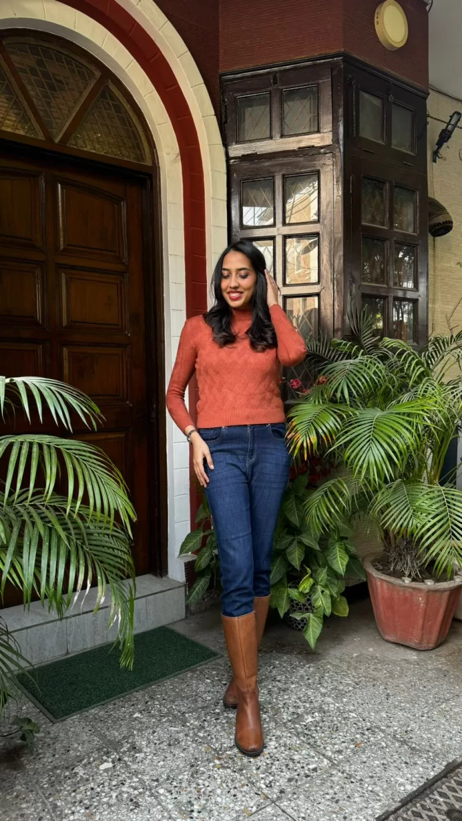 Solid Brown Sweater (Free Size)