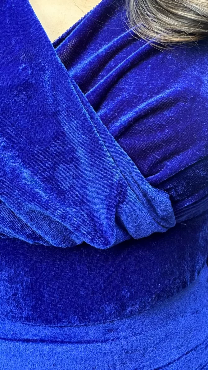 Velvet Classic Dress - Royal Blue