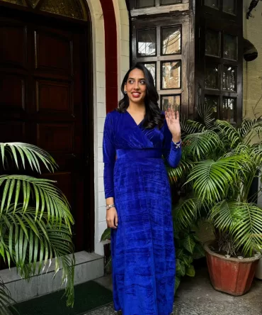 Velvet Classic Dress – Royal Blue