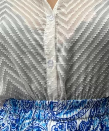 Flirty Sheer Shirt- White 2