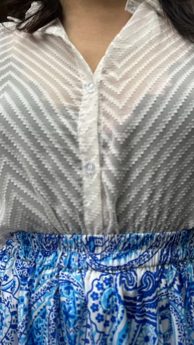 Flirty Sheer Shirt- White