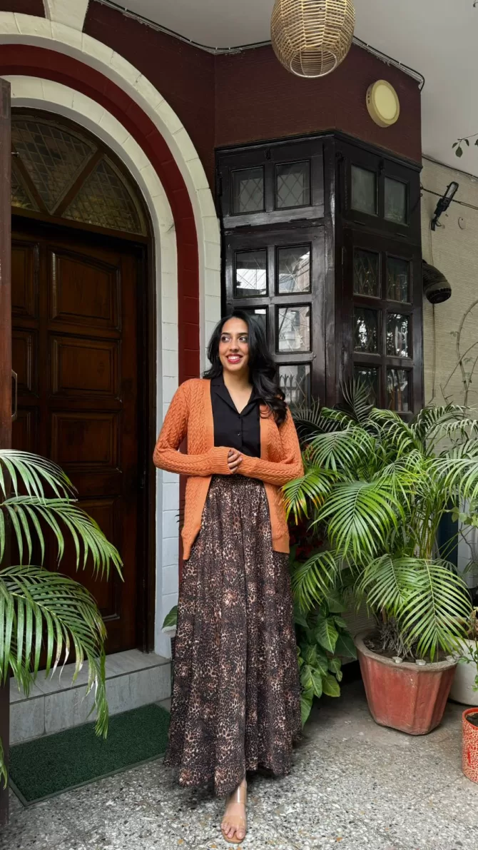 Brown Knit Cardigan (Free Size)