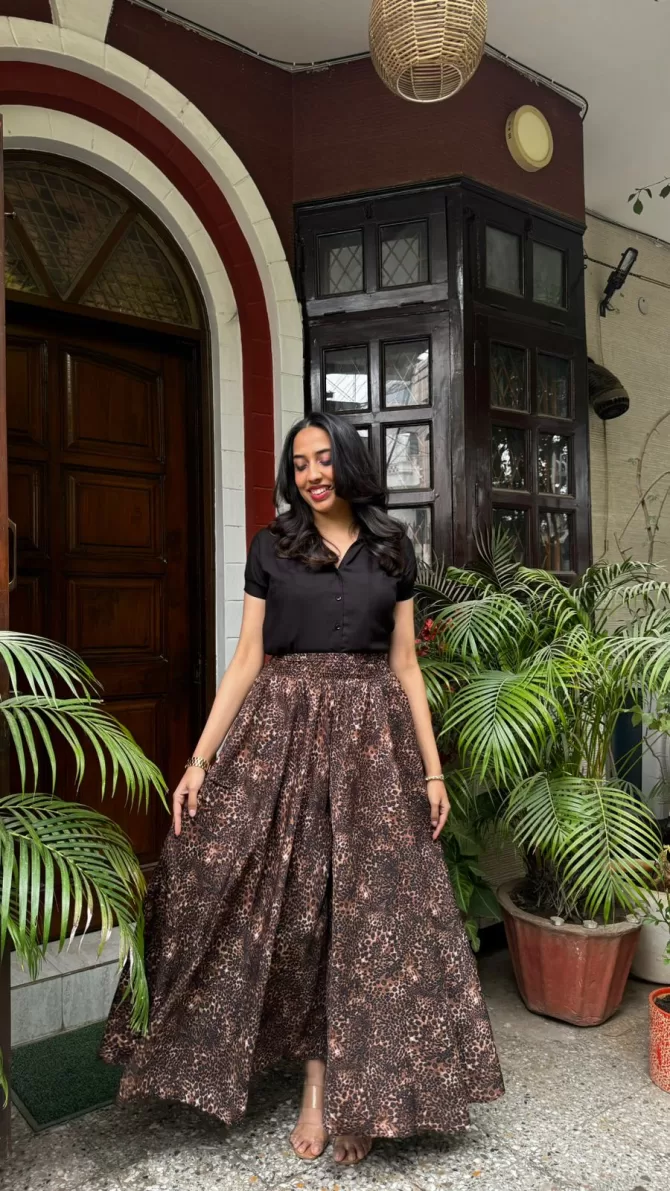 Cheetah Printed Palazzo (Free Size)