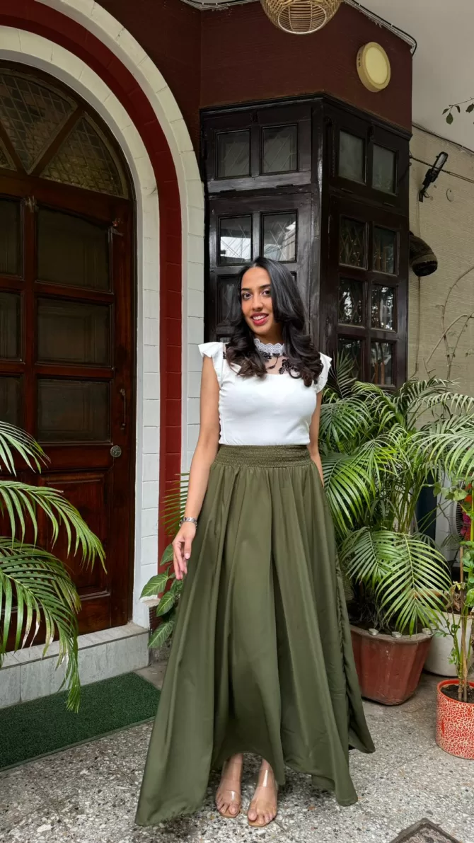 Dark Green Solid Palazzo (Free Size)