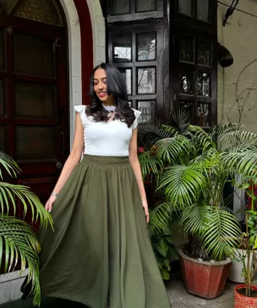 Dark Green Solid Palazzo (Free Size)