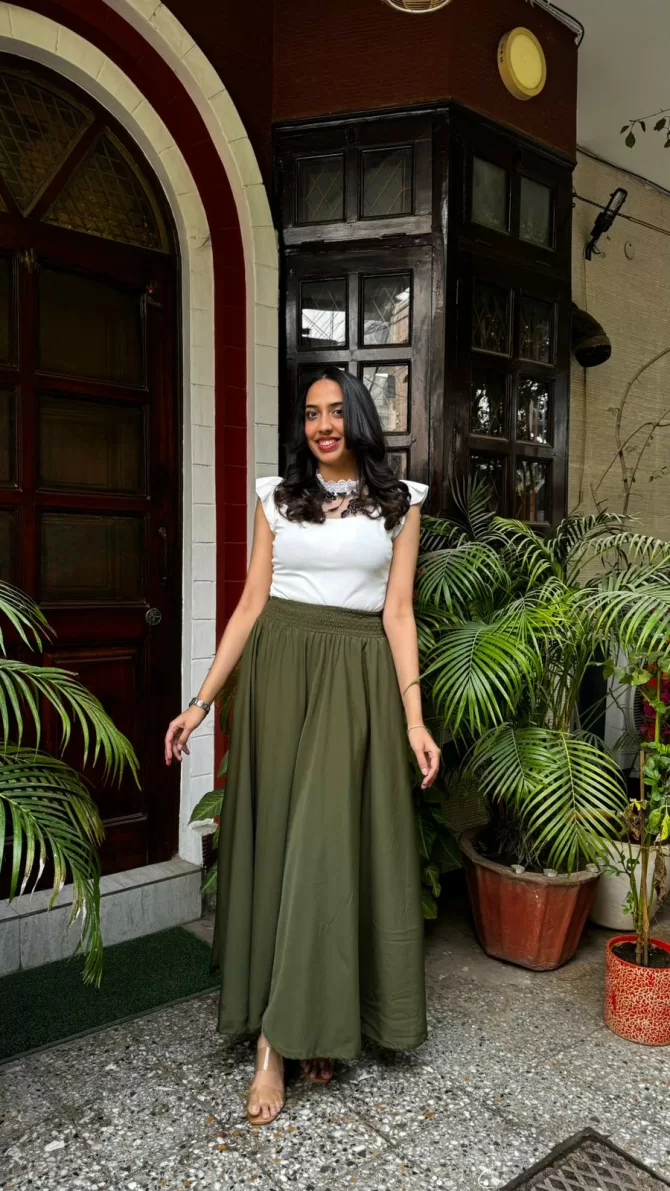 Dark Green Solid Palazzo (Free Size)