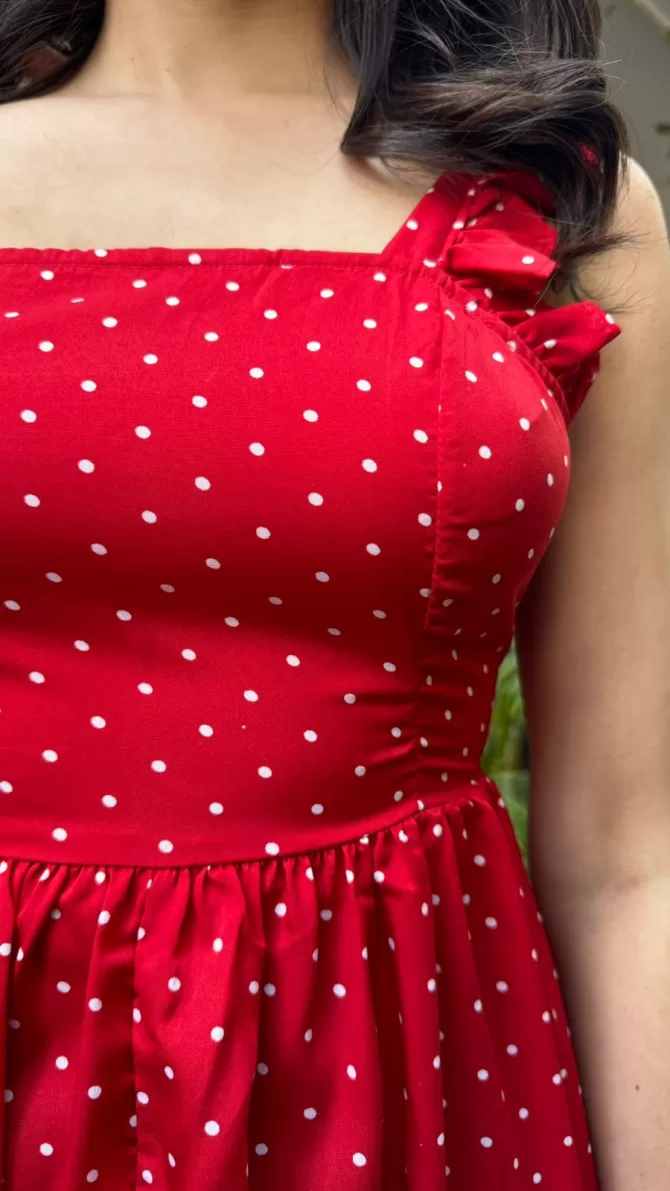 Cheer Red Ruffled Dress