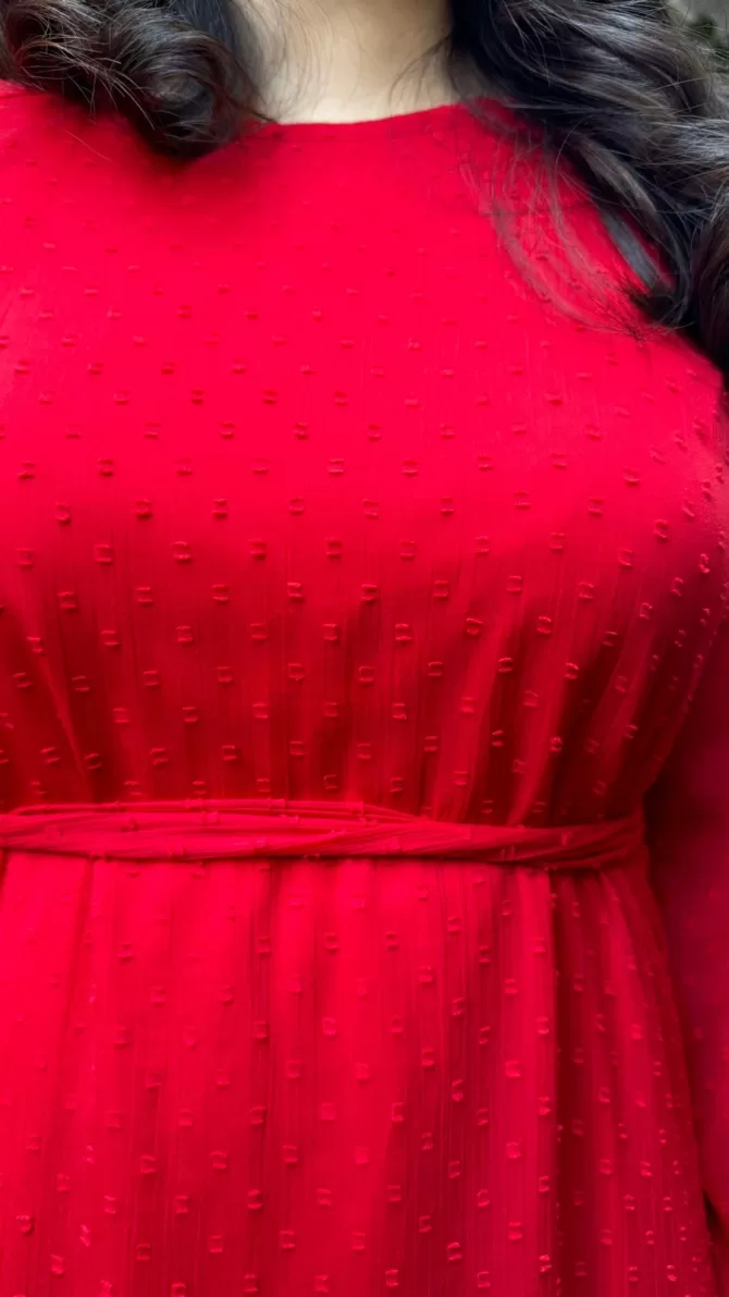 Dreamy Drapes Dress- Red (Luxe Collection)
