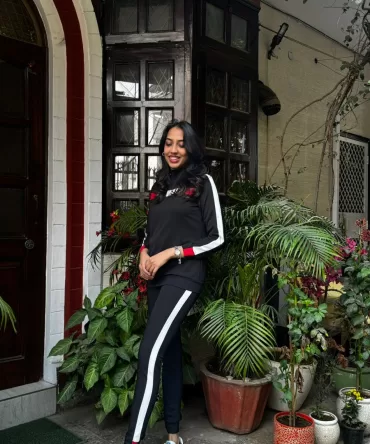 Black Striped Jogger Set 2