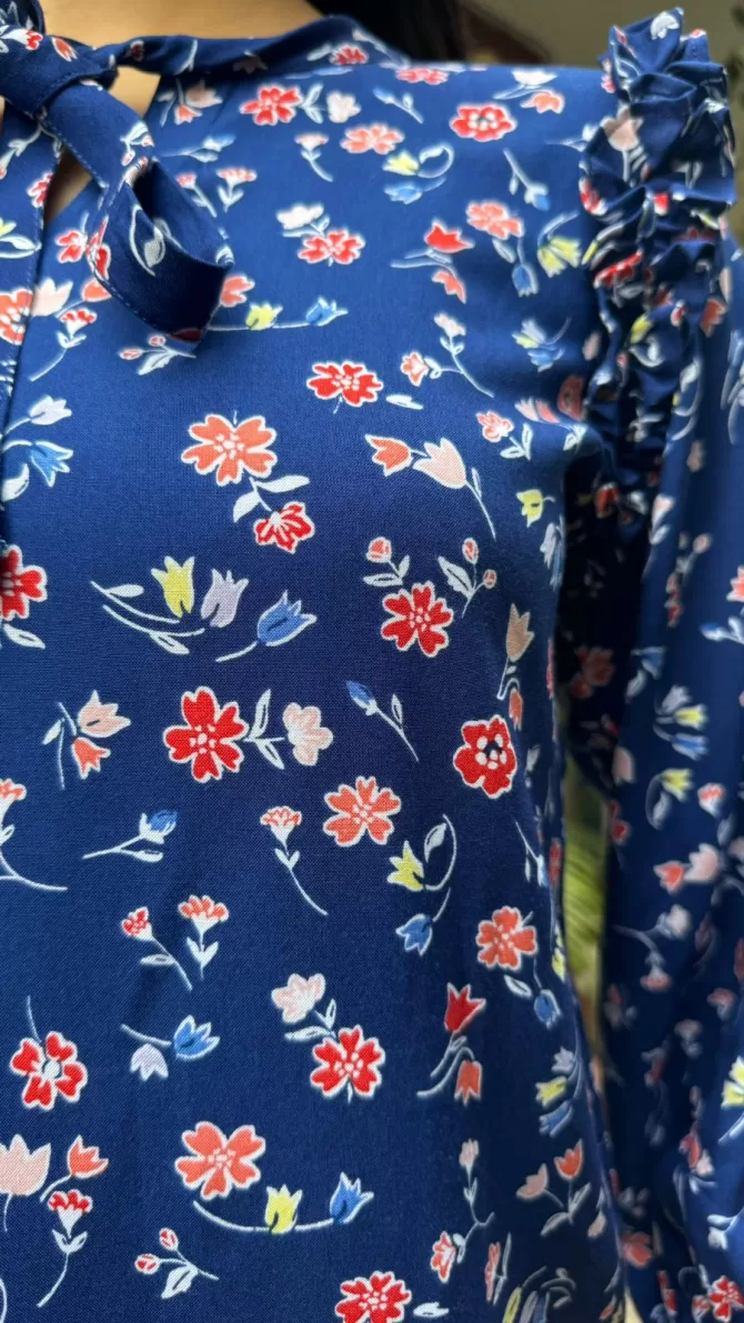Blue Berry Ruffle Top (Premium Collection)