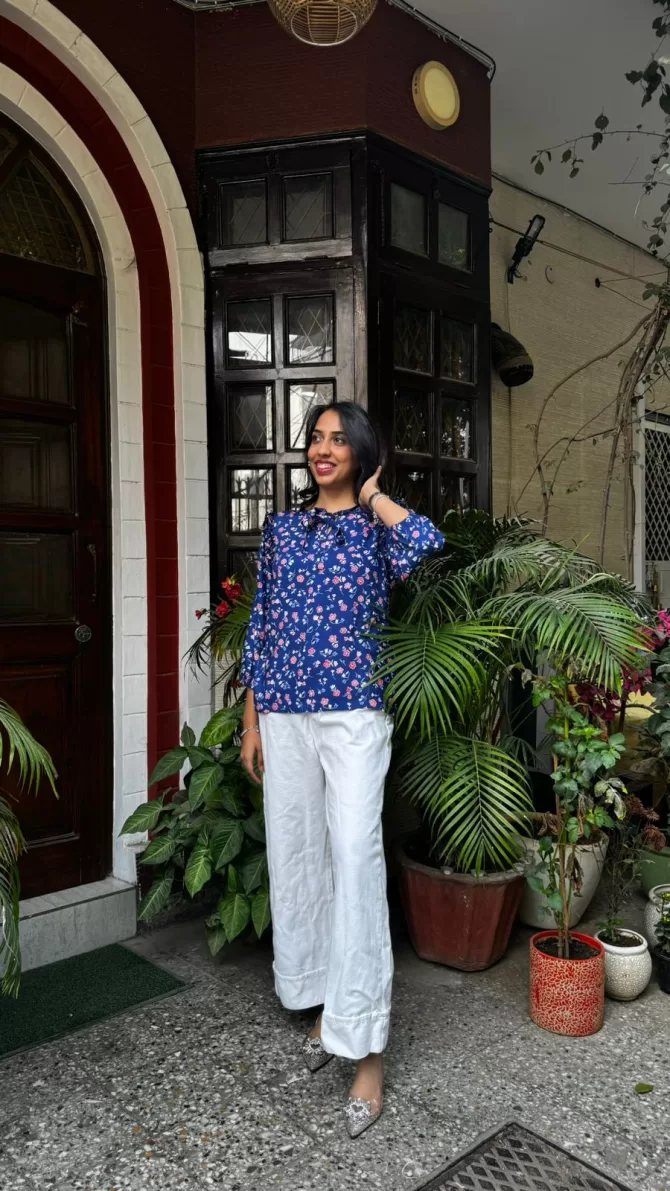 Blue Berry Ruffle Top (Premium Collection)