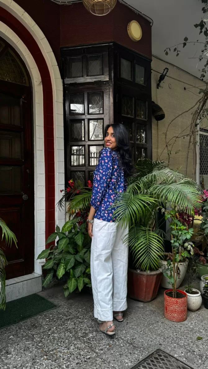 Blue Berry Ruffle Top (Premium Collection)