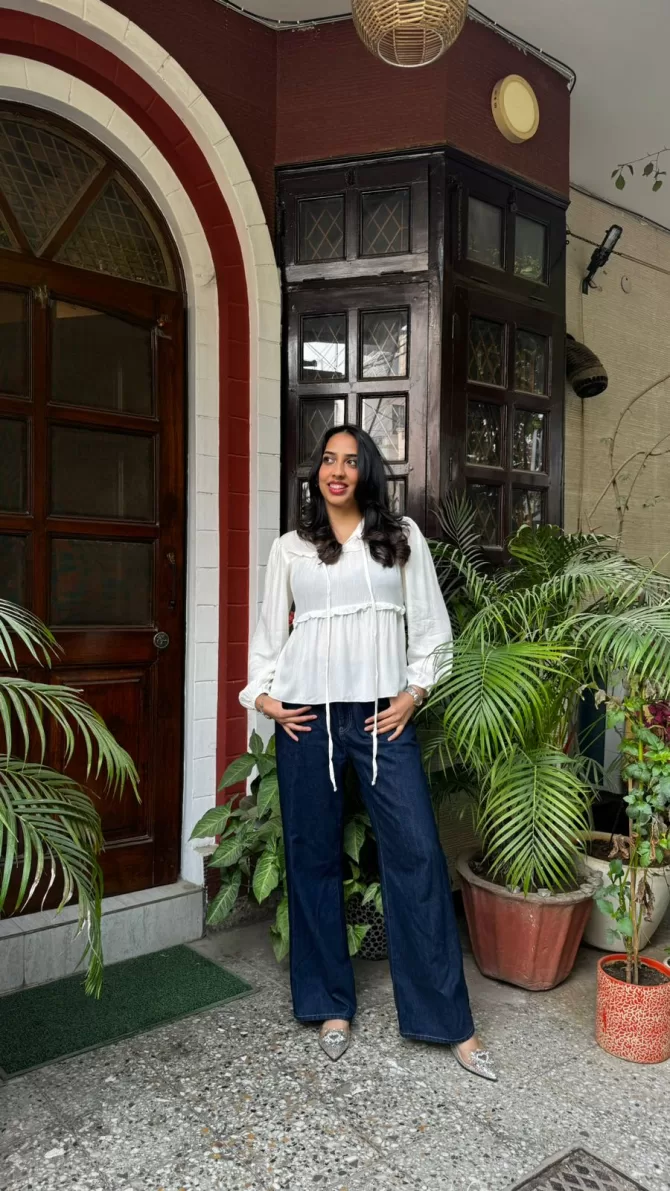 Tiers & Twirls Layered Top - White (Premium Collection)