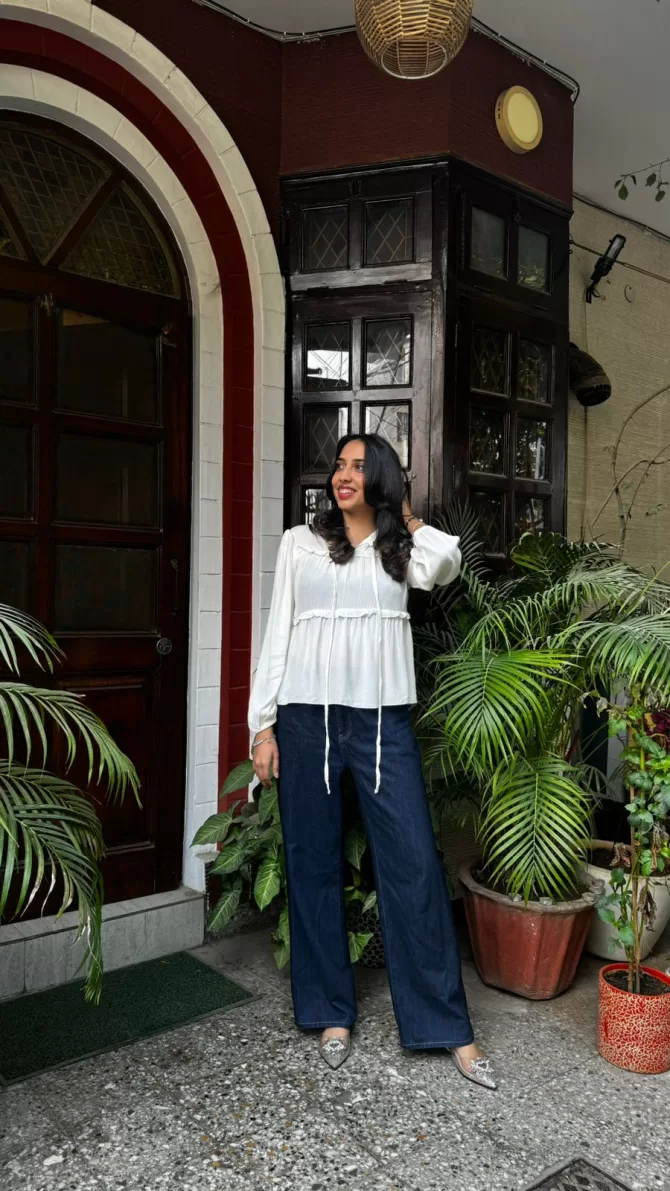 Tiers & Twirls Layered Top - White (Premium Collection)