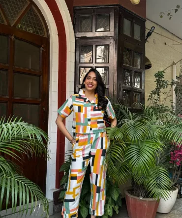 Squared Up Co-Ord Set – Orange 2