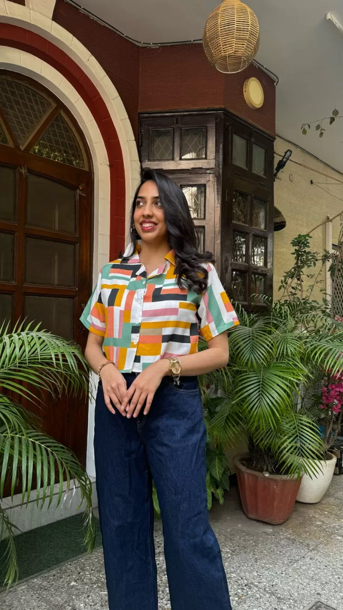 Squared Up Cropped Shirt