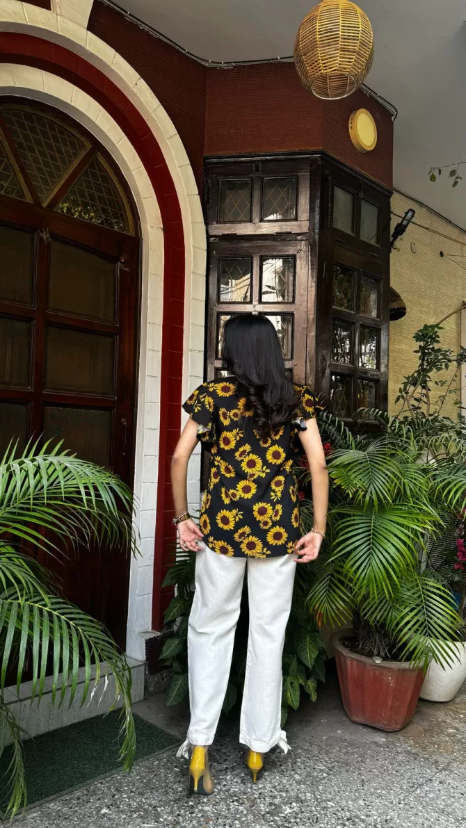 Silly Sunflower Ruffle Top (Luxe Collection)