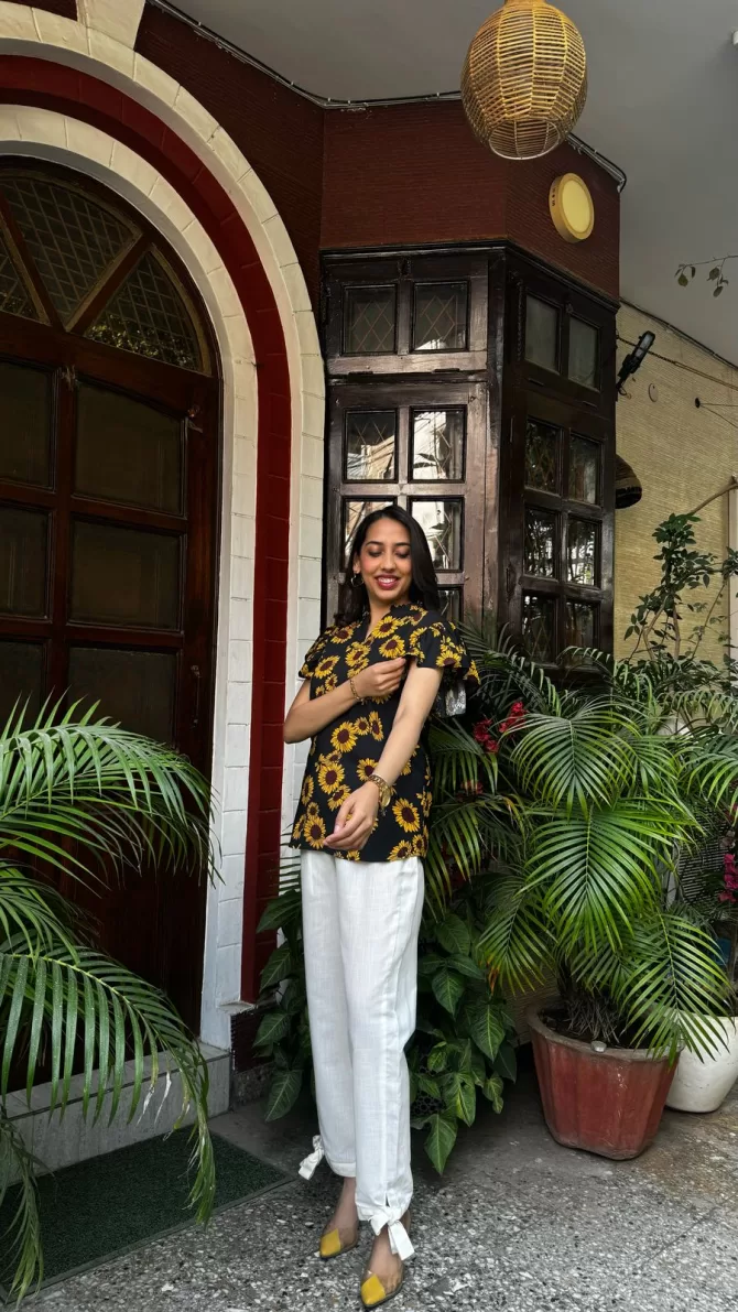 Silly Sunflower Ruffle Top (Luxe Collection)