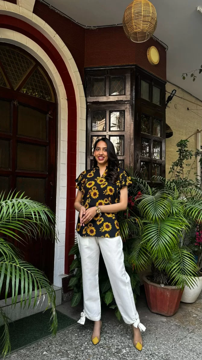 Silly Sunflower Ruffle Top (Luxe Collection)