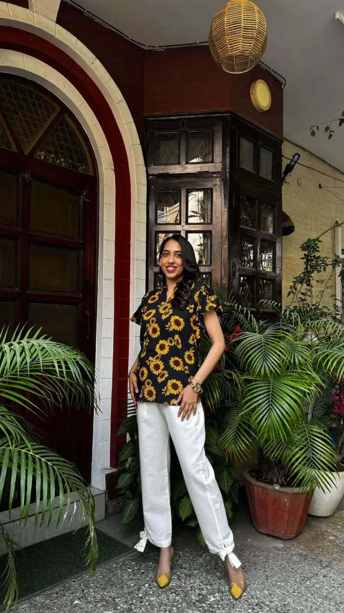 Silly Sunflower Ruffle Top (Luxe Collection)