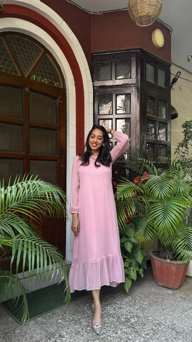 Dreamy Drapes Dress- Pink (Luxe Collection)