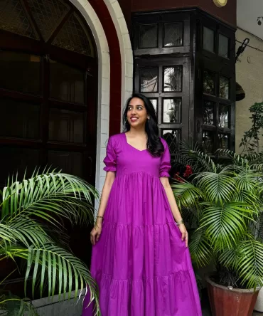 Maternity Splash of Color Cotton Maxi – Purple