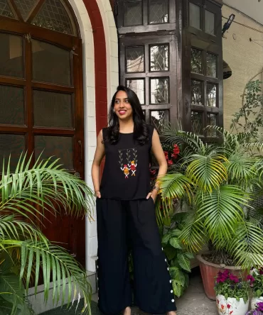 Swinging into Summer Set- Black (Premium Collection) – WITH SLEEVES FABRIC