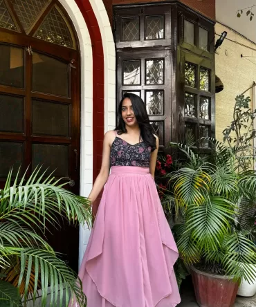 Petals Layered Maxi Dress – Pink