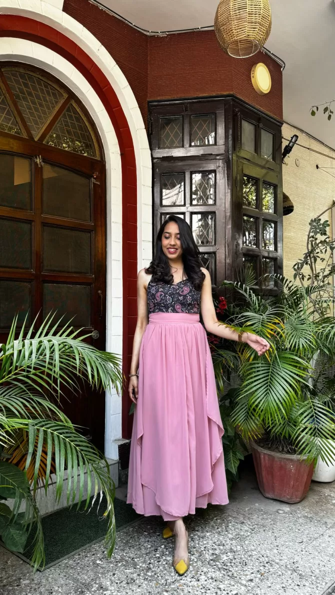 Petals Layered Maxi Dress - Pink