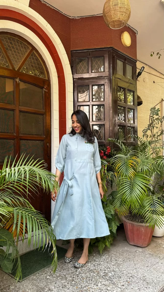 Ruby Embroidered Dress - Mint